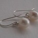 Sterling silver earrings freshwater drop pearl wedding bridesmaid Mother's day gift Christmas gift elegant