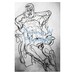 Fine Art print-"Husband" charcoal life drawing wall decor abstract unusual figure man ooak