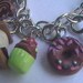 polymer clay charm bracelet with 11 charms lobster claw clasp fits up to 8" wrist smores donuts cookies chocolate cupcakes