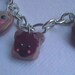 polymer clay charm bracelet with 6 charms lobster claw clasp fits up to 8" wrist cinnamon buns/rolls toast with jelly