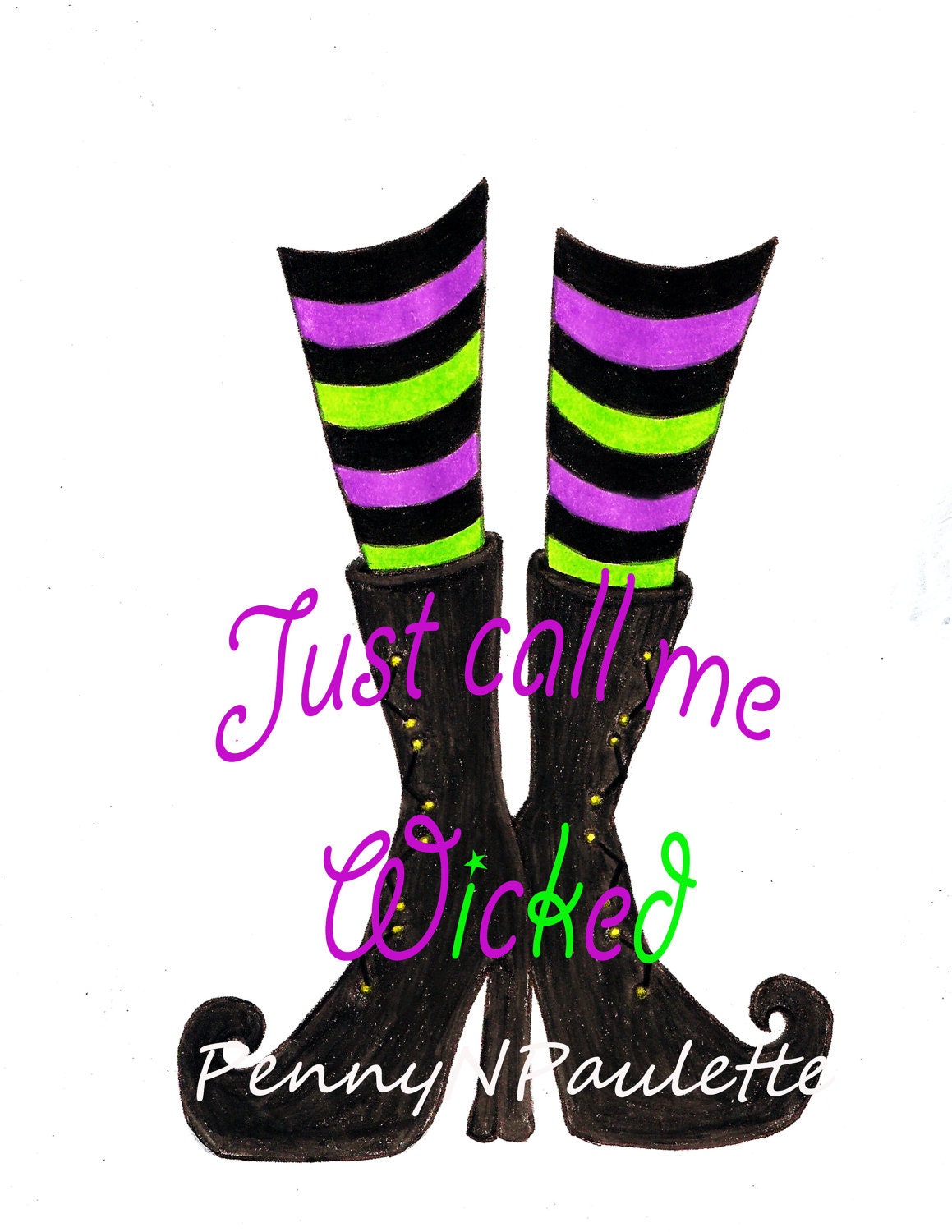 childrens babies Halloween "Just call me wicked" printed tshirt custom made to order sizes 0-5T OOAK original hand drawn designs