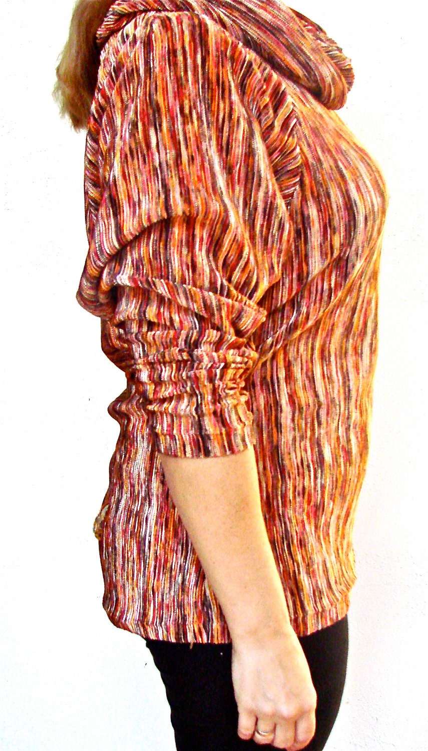 Women's Hooded Cowl Sweater - Multi-Way Sweater - Sweater Dress - Multi-Color Hoodie