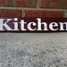 Maroon and White Handmade Wooden "Kitchen" Sign